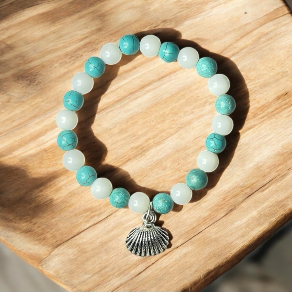 Turquoise & White Quartz Stone Bracelet